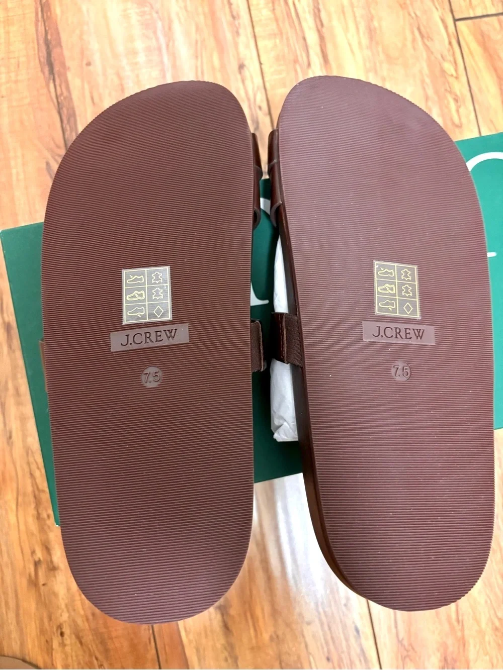 NIB J.Crew Kira Toe Ring Sandal in Brown Leather
